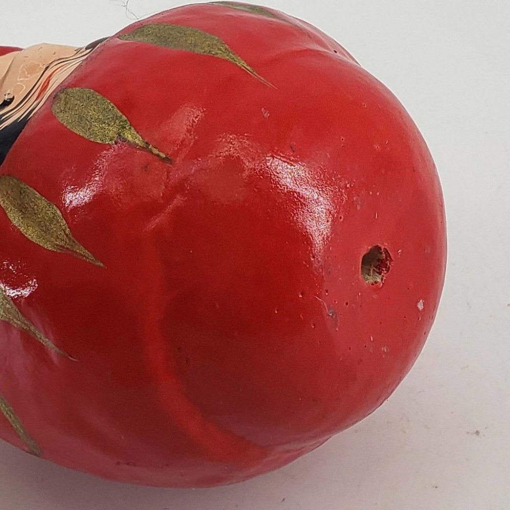 Japanese Daruma Doll Red Wishing Doll Paper Mache 4" - Picture 4 of 4